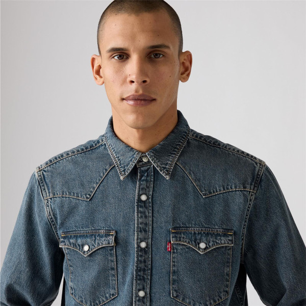 Levi's® BARSTOW WESTERN STANDARD FREEPORT BROWN WEFT WASHED BLUE/BLACK (85744-0103)