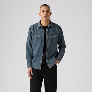 Levi's® BARSTOW WESTERN STANDARD FREEPORT BROWN WEFT WASHED BLUE/BLACK (85744-0103)