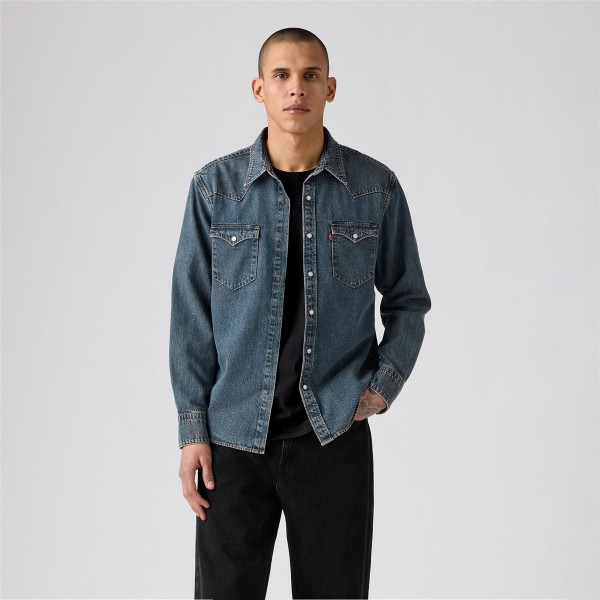 Levi's® BARSTOW WESTERN STANDARD FREEPORT BROWN WEFT WASHED BLUE/BLACK (85744-0103)