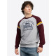 LONSDALE® Men's Crewneck Sweatshirt Regular Fit Marl Grey-Oxblood-Navy (117692)