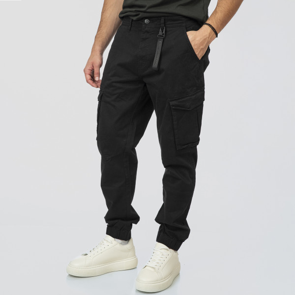 REBASE® Men’s Cargo Pant with Elasticated Hem Black (252RCCP-4050)