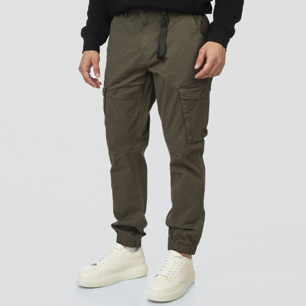 REBASE® Men’s Cargo Pant with Elasticated Hem Dk Khaki (252RCCP-4050)