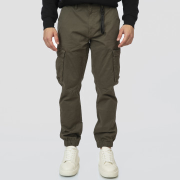 REBASE® Men’s Cargo Pant with Elasticated Hem Dk Khaki (252RCCP-4050)