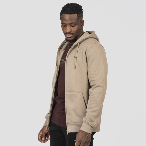 REBASE® Hoodie Full-Zip Brushed Fleece Dk Beige (252RTOP-1059)