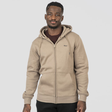 REBASE® Hoodie Full-Zip Brushed Fleece Dk Beige (252RTOP-1059)
