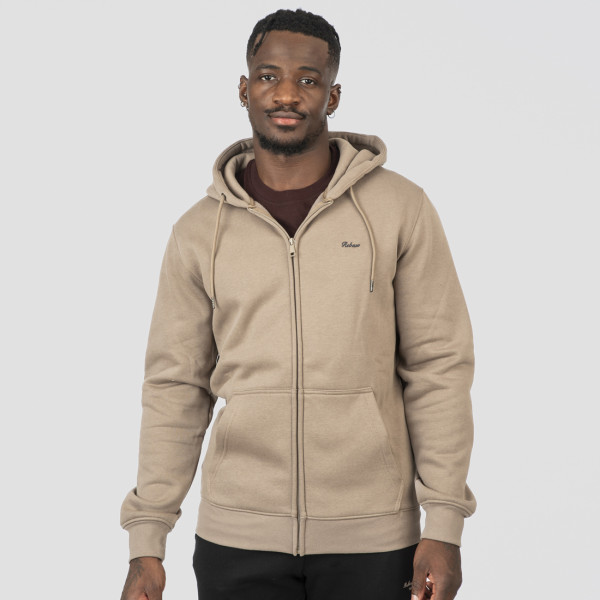 REBASE® Hoodie Full-Zip Brushed Fleece Dk Beige (252RTOP-1059)