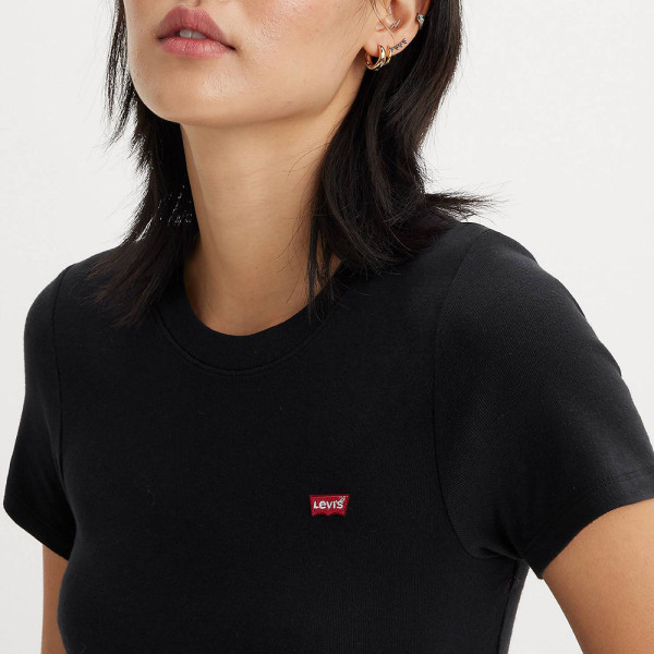 Levi's® Women's Short Sleeve Rib Baby T-Shirt Mineral Black (37697-0001)