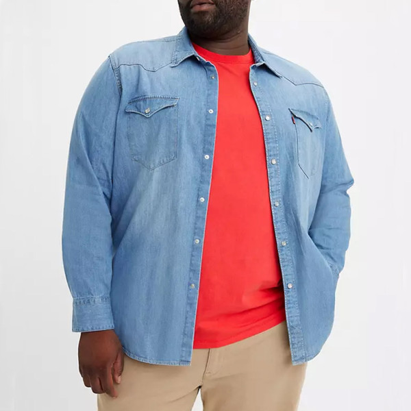 Levi's® Barstow Western Shirt Big & Tall Indigo Stonewash (57423-0013)