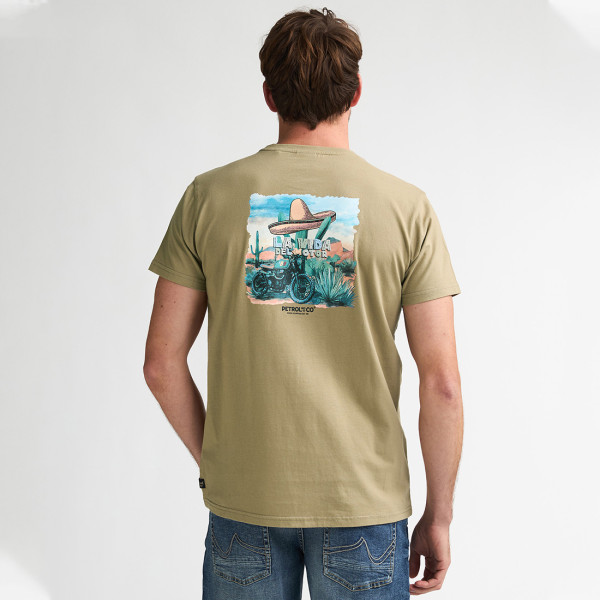 Petrol Industries® Backprint T-Shirt Light Tan (M-1060-TSR155-7130)