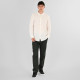 REBASE® Men’s Linen Shirts with Standard Collar and Long Sleeves Linen White (261RGS-5170)