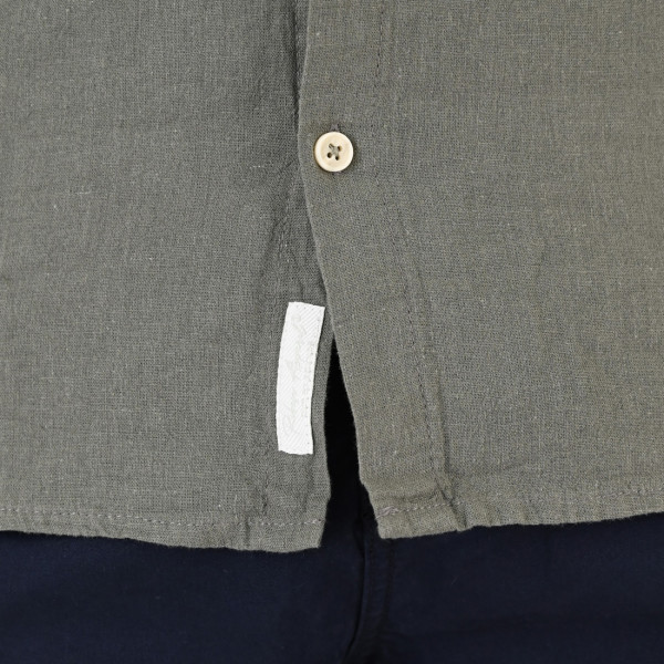 REBASE® Men’s Linen Shirts with Standard Collar and Long Sleeves Olive (261RGS-5170)