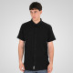 REBASE® Linen Blend Shirts with Standard Collar and Short Sleeves Black (261RGS-5174)