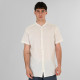 REBASE® Men’s Linen Blend Shirts with Mao Collar and Short Sleeves Linen White (261RGS-5177)