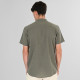 REBASE® Men’s Linen Blend Shirts with Mao Collar and Short Sleeves Linen Olive (261RGS-5177)