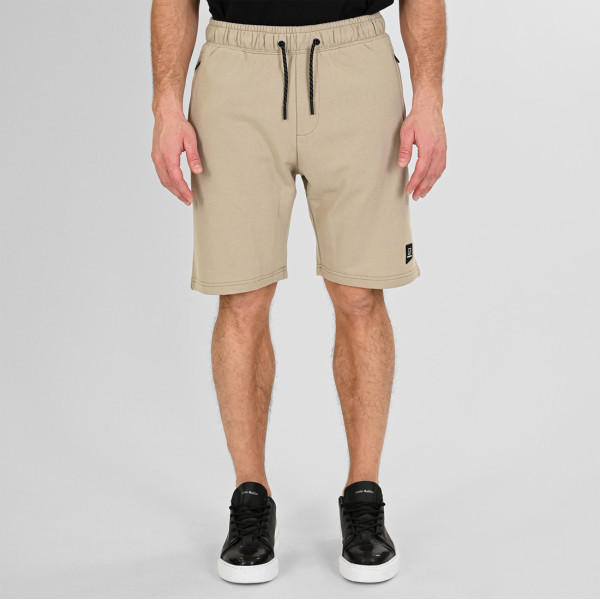 REBASE® Shorts with Zippers at Pockets Terry Fleece in Stone Beige (261RMS-6024)
