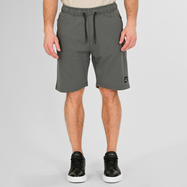 REBASE® Shorts with Zippers at Pockets Terry Fleece in Stone Khaki (261RMS-6024)