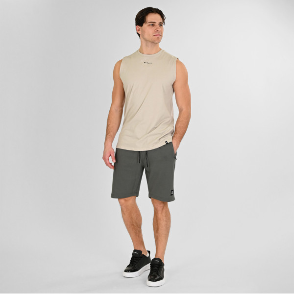 REBASE® Shorts with Zippers at Pockets Terry Fleece in Stone Khaki (261RMS-6024)