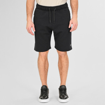 REBASE® Shorts with Zippers at Pockets Terry Fleece in Black (261RMS-6024)
