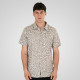 REBASE® Shirt Linen Blend with Short Sleeves and Floral Print Smoke (261RGS-5147)