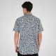 REBASE® Shirt Linen Blend with Short Sleeves and Floral Print Stone Blue (261RGS-5147)