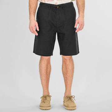 REBASE® Chinos Linen Blend Shorts with Elasticated Waistband Black (261RMSHO-7046)