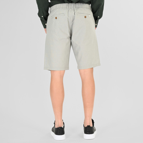 REBASE® Chinos Linen Blend Shorts with Elasticated Waistband Smoke Green (261RMSHO-7046)