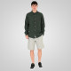 REBASE® Chinos Linen Blend Shorts with Elasticated Waistband Smoke Green (261RMSHO-7046)