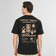 REBASE® Men’s T-Shirt Front-Back Printed Relaxed Fit Black (261RTS-9099)