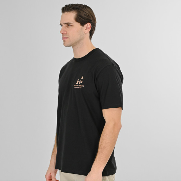REBASE® Men’s T-Shirt Front-Back Printed Relaxed Fit Black (261RTS-9099)
