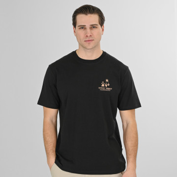 REBASE® Men’s T-Shirt Front-Back Printed Relaxed Fit Black (261RTS-9099)