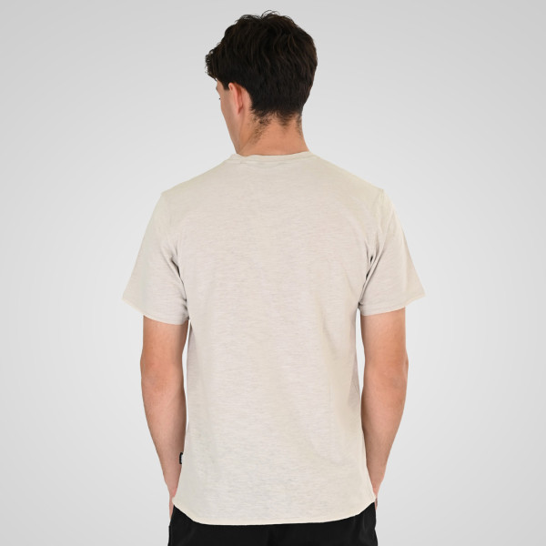 REBASE® Men’s T-Shirt Henley with Raw Edges at Sleeves and Hem Ice (261RTS-9114)