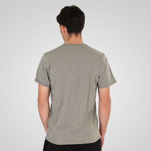 REBASE® Men’s T-Shirt Henley with Raw Edges at Sleeves and Hem Stone (261RTS-9114)