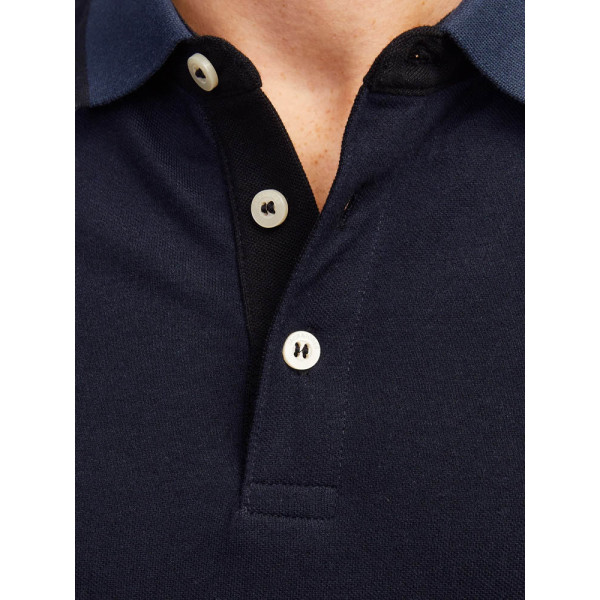 JACK & JONES® Polo Μπλούζα με Κοντό Μανίκι Dark Navy (12136668)