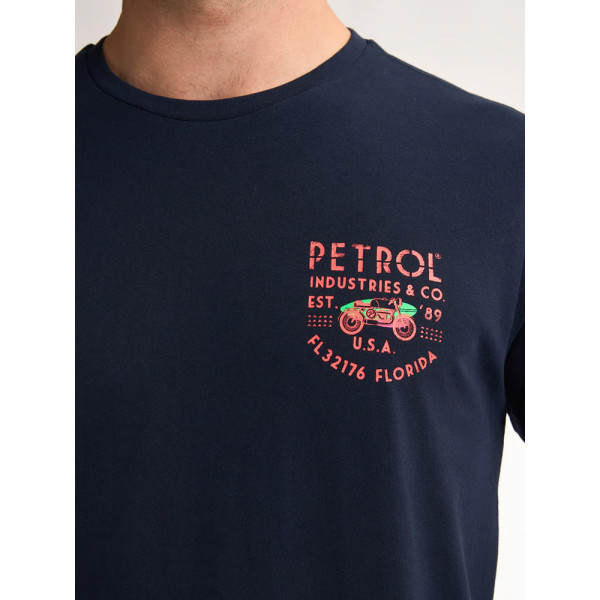 Petrol Industries® Backprint T-shirt Beachbay Navy Blue (M-1050-TSR603-5178)