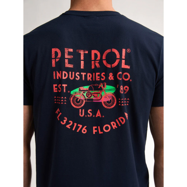 Petrol Industries® Backprint T-shirt Beachbay Navy Blue (M-1050-TSR603-5178)