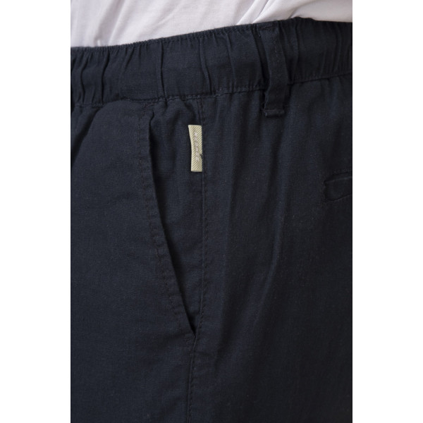 REBASE® Men’s Chinos Linen Blend Pant with Elasticated Waistband Navy (251RCP-4031)