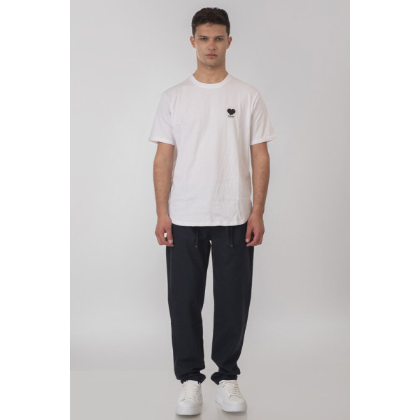 REBASE® Men’s Chinos Linen Blend Pant with Elasticated Waistband Navy (251RCP-4031)