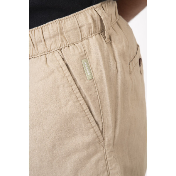 REBASE® Men’s Chinos Linen Blend Pant with Elasticated Waistband Light Beige (251RCP-4031)