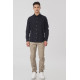 REBASE® Men’s Shirt Linen Blend with Standard Collar and Long Sleeves Navy (251RGS-5056)