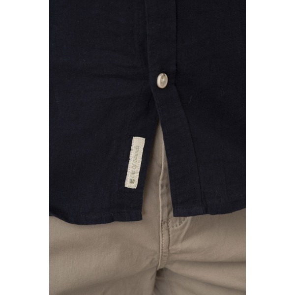 REBASE® Men’s Shirt Linen Blend with Standard Collar and Long Sleeves Navy (251RGS-5056)