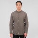 REBASE® Men’s Shirt Linen Blend With Mao Collar And Long Sleeves Olive (251RGS-5057)