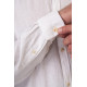 REBASE® Men’s Shirt Linen Blend With Mao Collar And Long Sleeves Linen White (251RGS-5057)