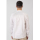 REBASE® Men’s Shirt Linen Blend With Long Sleeves Mao Collar And Half Button Placket Linen White (251RGS-5059)