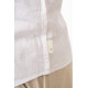 REBASE® Men’s Shirt Linen Blend With Long Sleeves Mao Collar And Half Button Placket Linen White (251RGS-5059)