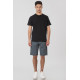 REBASE® Men’s T-Shirt Henley with Raw Edges at Sleeves and Hem Black (251RTS-9033)